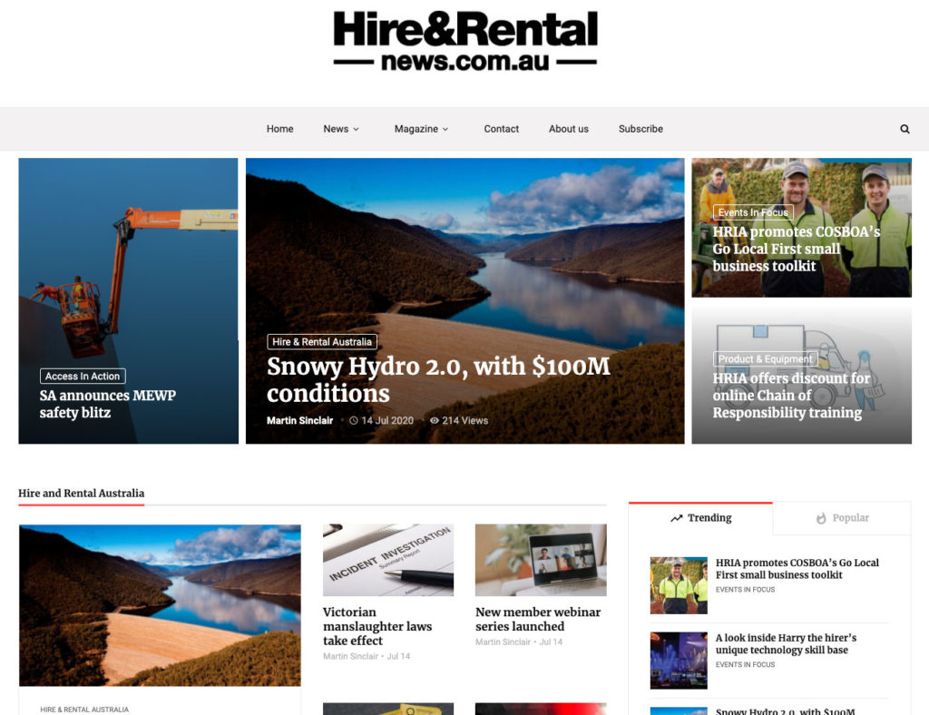 We've launched Hire and Rental News website!